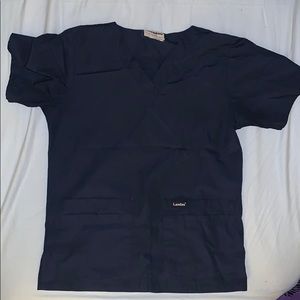 Landau Navy blue scrub top small